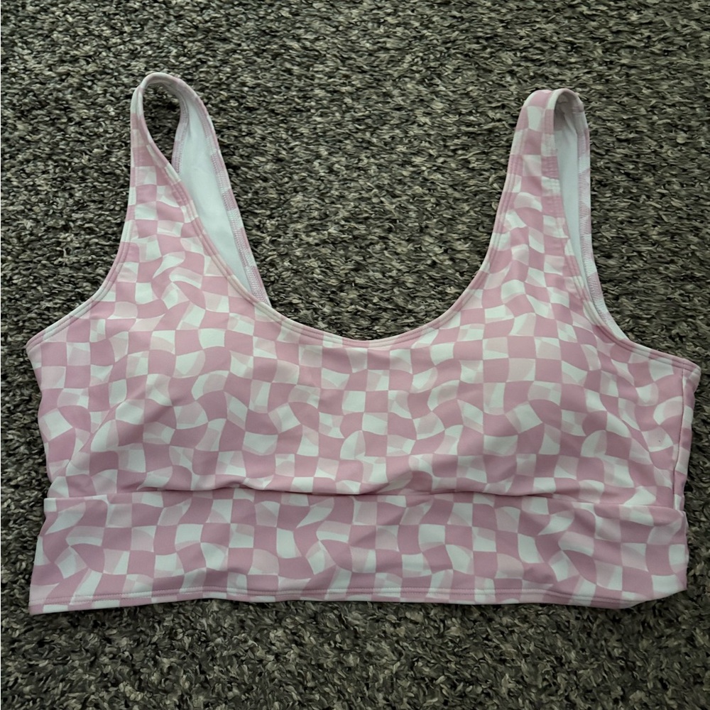 EUC old navy women’s xl checkered print swim top